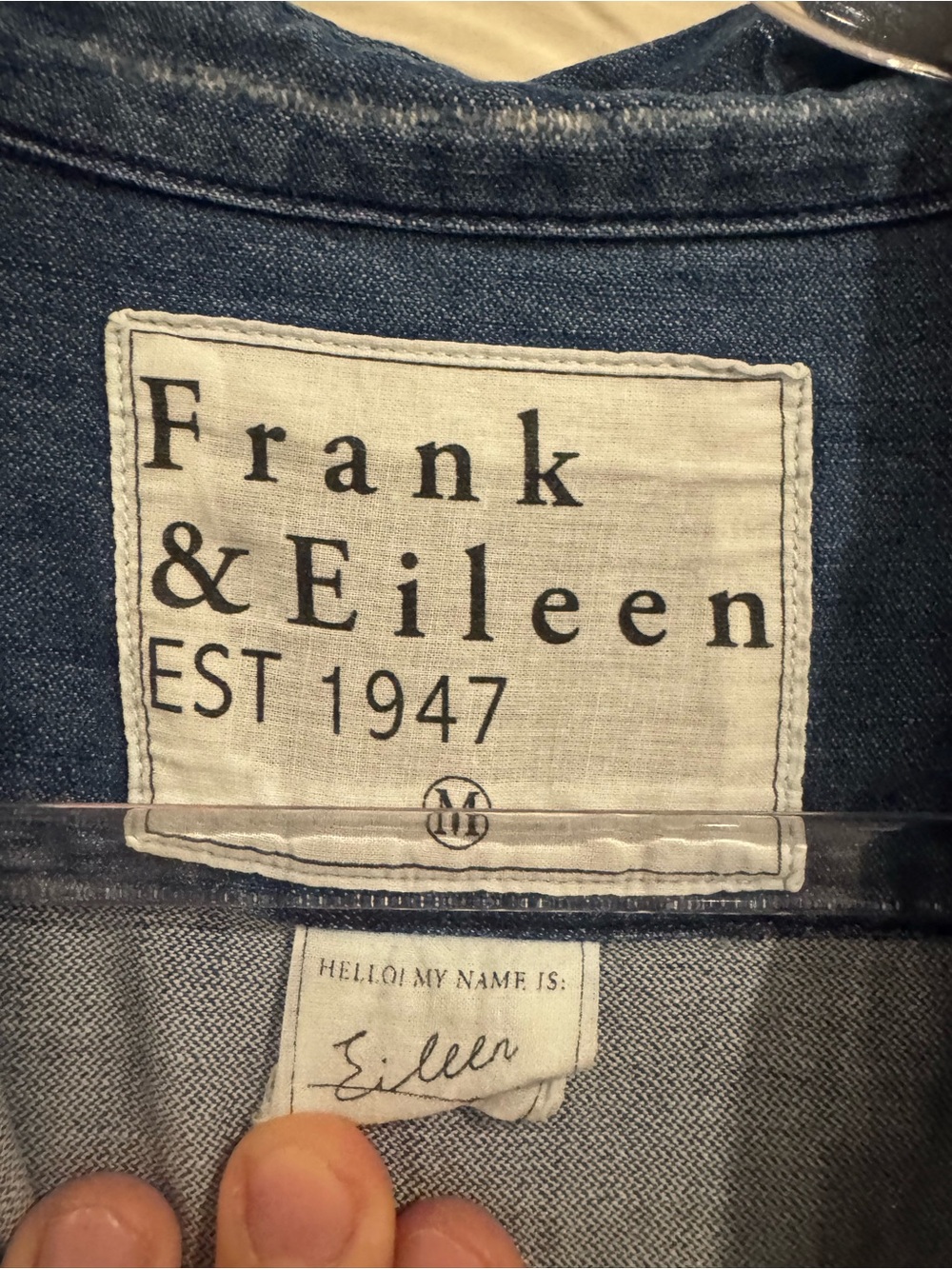 Frank & Eileen Men's Distressed Indigo Denim Button-Down Shirt - Picture 2 of 6
